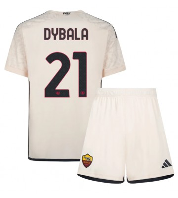 AS Roma Paulo Dybala #21 Borta Kläder Barn 2023-24 Kortärmad (+ Korta byxor)